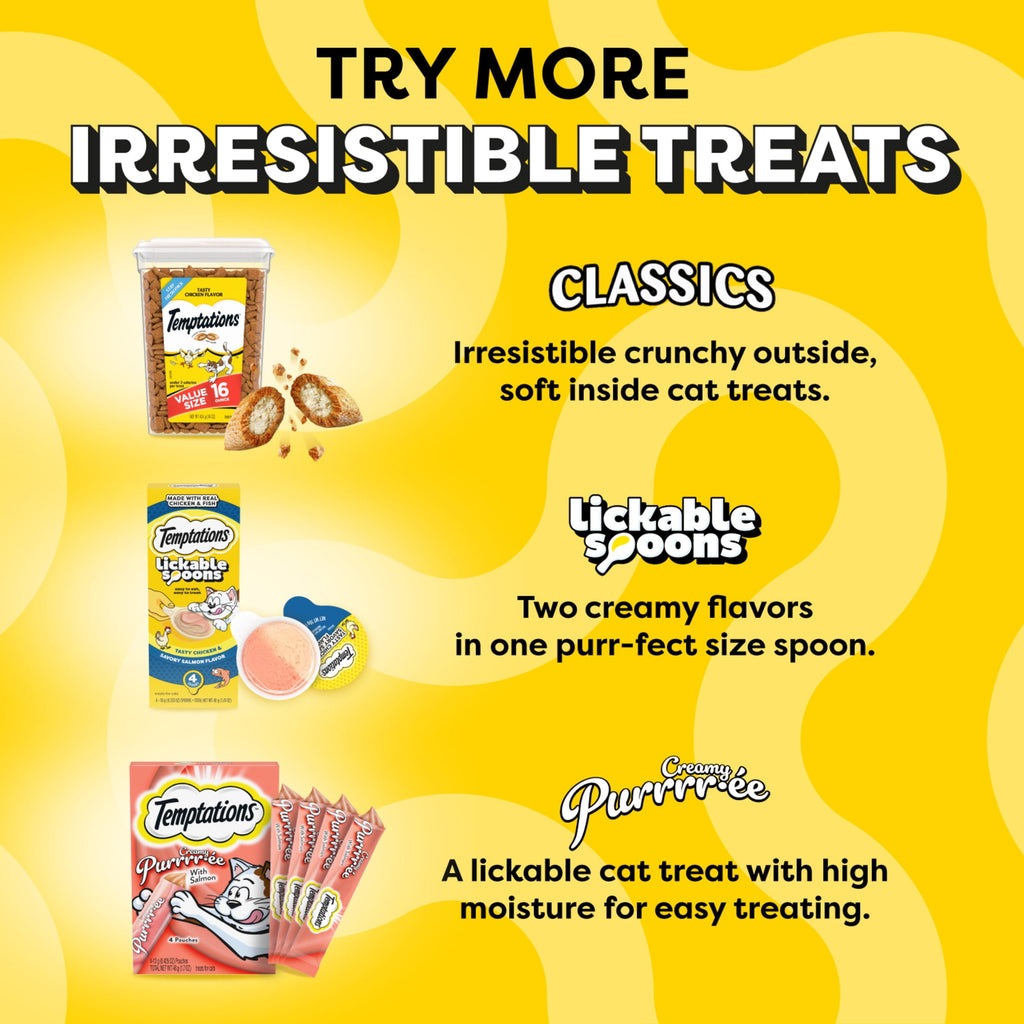 Temptations Classic, Crunchy And Soft Cat Treats Variety Pack, (6) 6.3 Oz Pouch