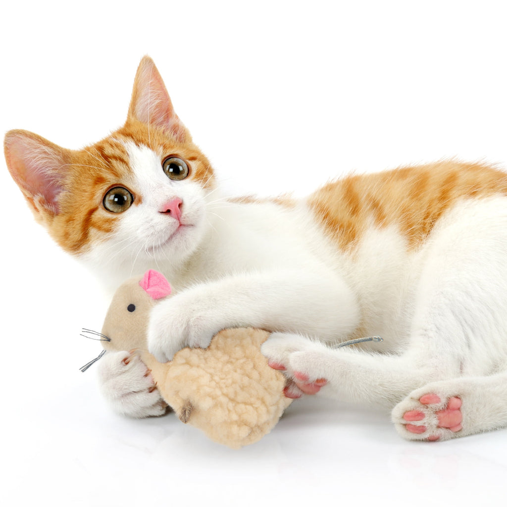 SmartyKat Madcap Mania Mouse, Soft Plush Catnip Cat Toy with String Tail, with Pure & Potent Catnip, Refillable & Durable