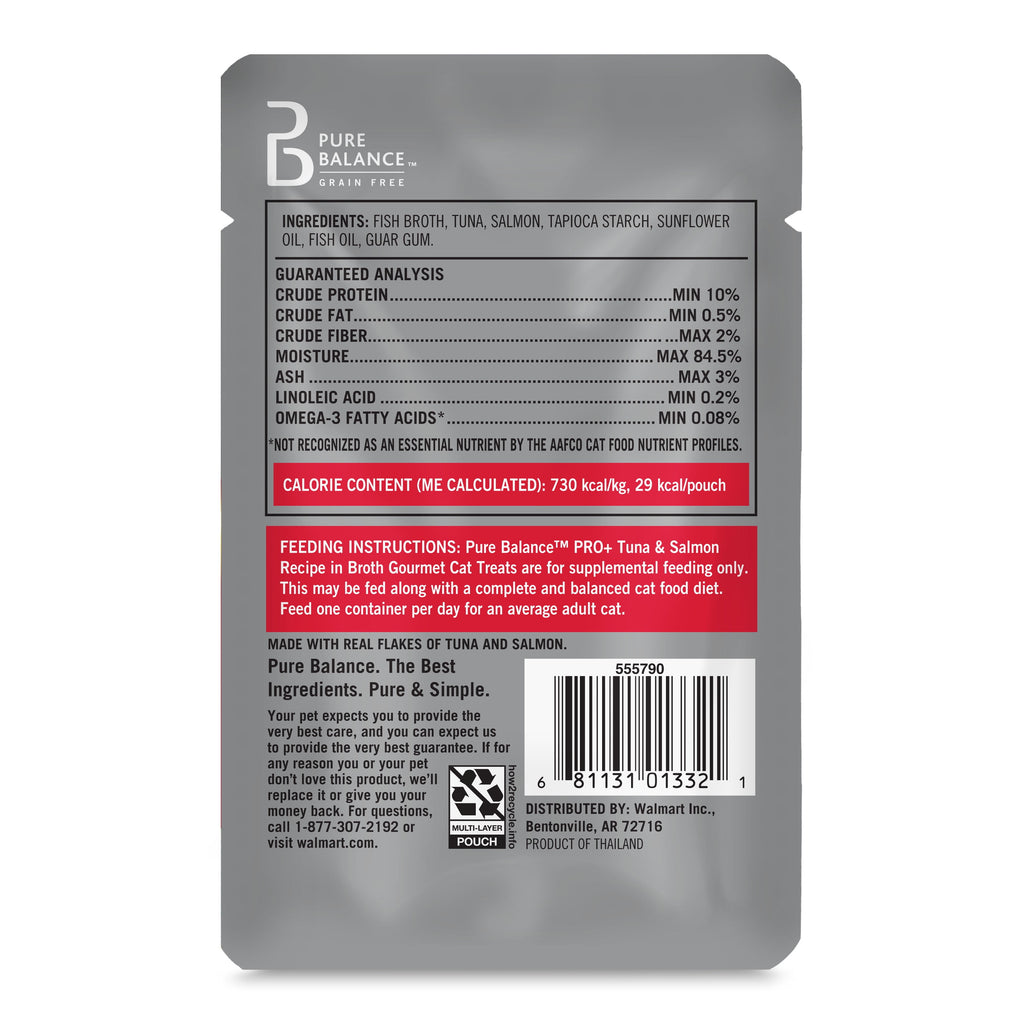 Pure Balance Pro+ Skin and Coat Tuna and Salmon Recipe in Broth, 1.4 oz