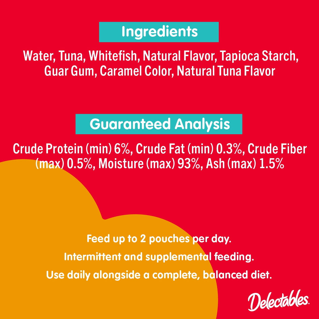 Hartz Delectables Gravy Lickable Wet Cat Treats, Tuna & Whitefish, 1.4 oz, Single