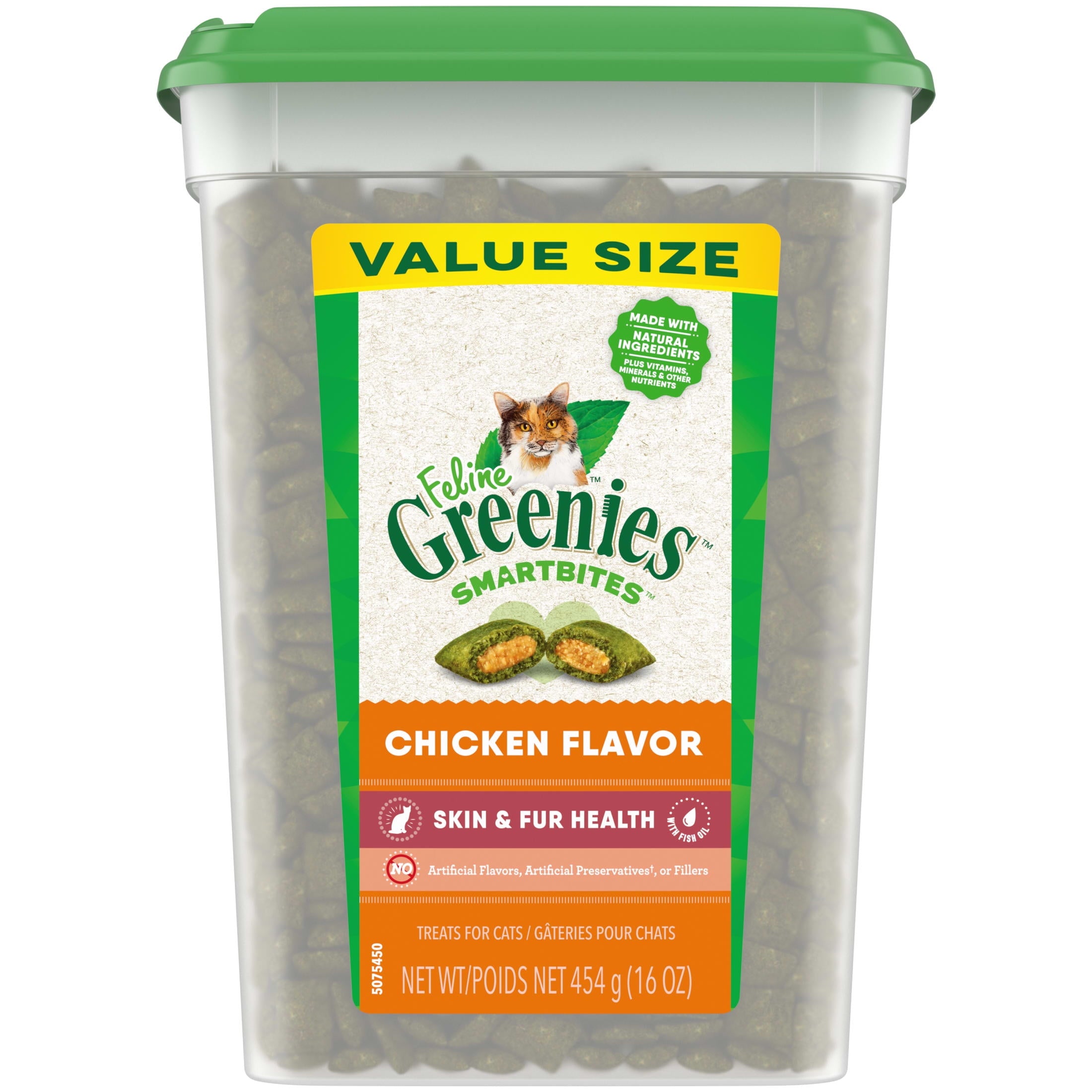 Greenies Chicken Flavor Soft Crunchy Treats For Cats, 16 Oz