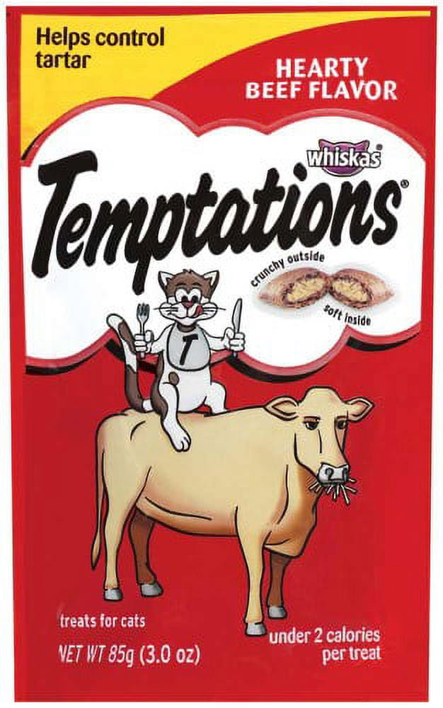 Temptations Treats for Cats Hearty Beef Flavor 3 oz (Pack of 36)