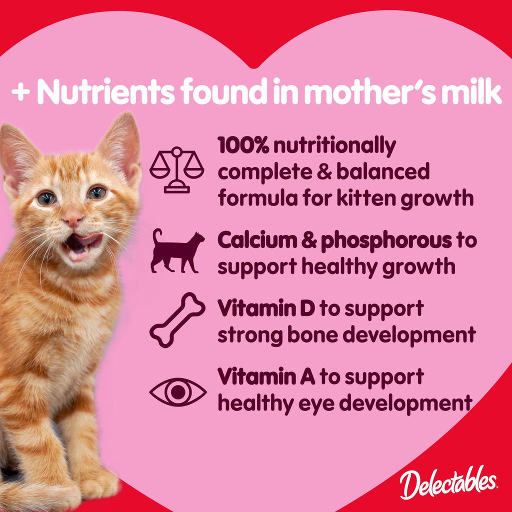 (3 pack) Hartz Delectables Squeeze Up for Kittens, Complete & Balanced Lickable Wet Cat Treat, Tuna & Salmon, 4ct